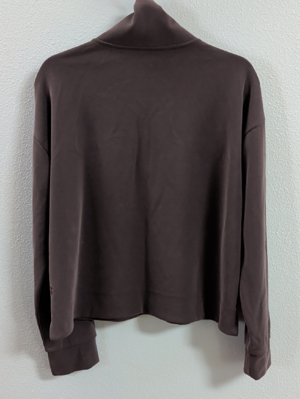 Athleta Seasoft Quarter Zip Purple 1/4 Crop Boxy Pullover - Picture 5 of 8